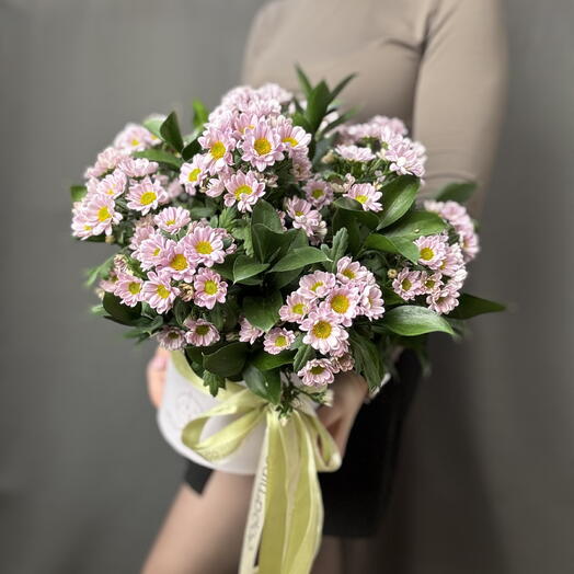 Хризантема Сантини (сиреневая) в коробке S