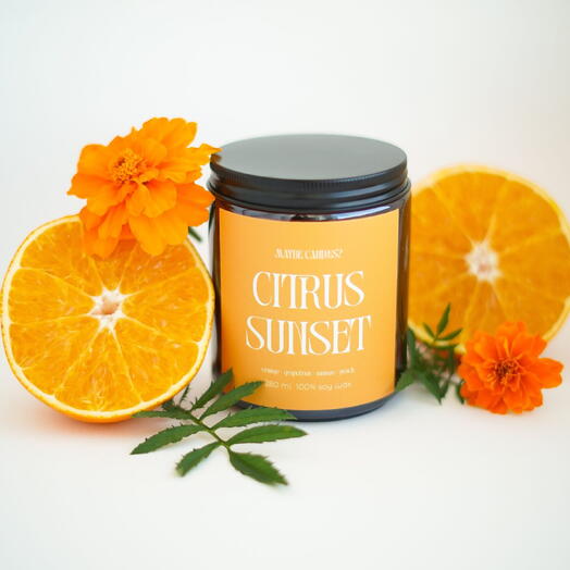 ⭐️ Ароматическая свеча "Citrus Sunset". Цитрусовый, Сладкий, Гурманский