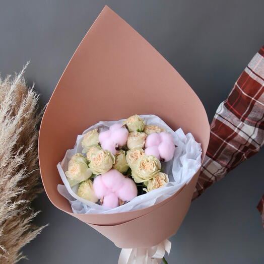Роза кустовая, хлопок