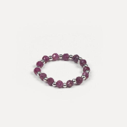 Кольцо Ваниль Красный корунд Rh+ р-р 16-17 (RIN1014)