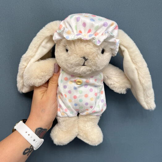 Игрушка зайка в пижаме с антистрессом