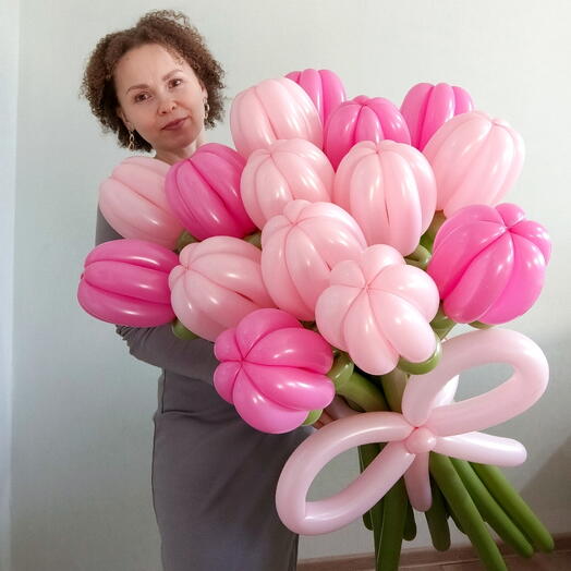 Цветы (тюльпаны) из шаров 15 шт