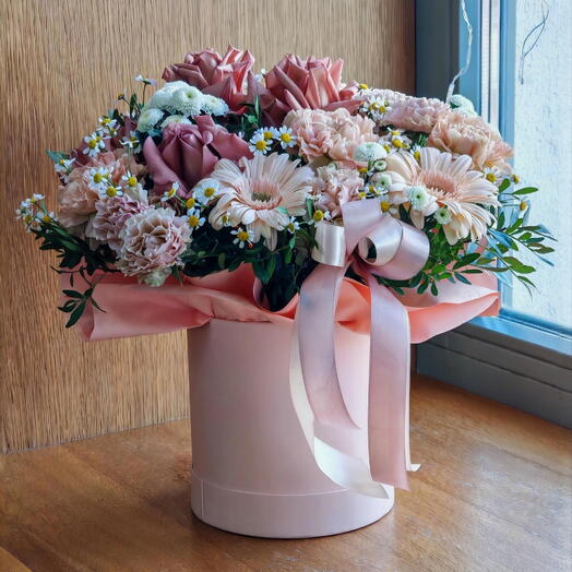 Шляпная коробочка "Шоколадный персик"