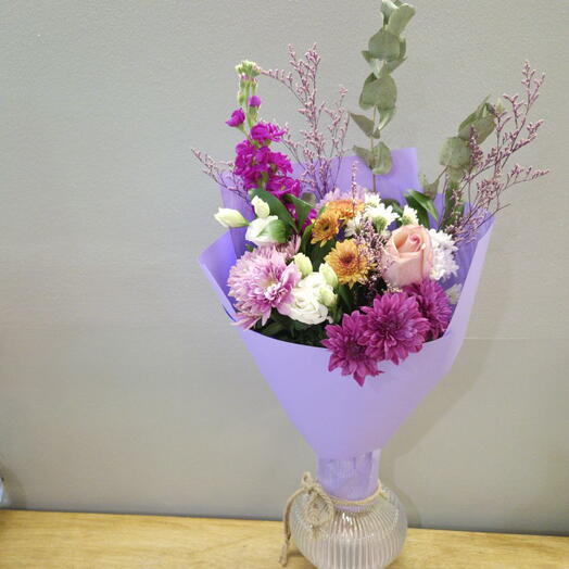 Vintage Pink Rose   Gypsophila Bouquet
