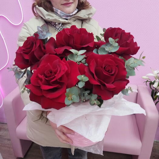 Французские розы в коробке