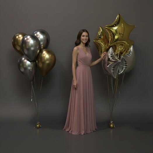 Набор воздушных шаров «Золото и серебро»