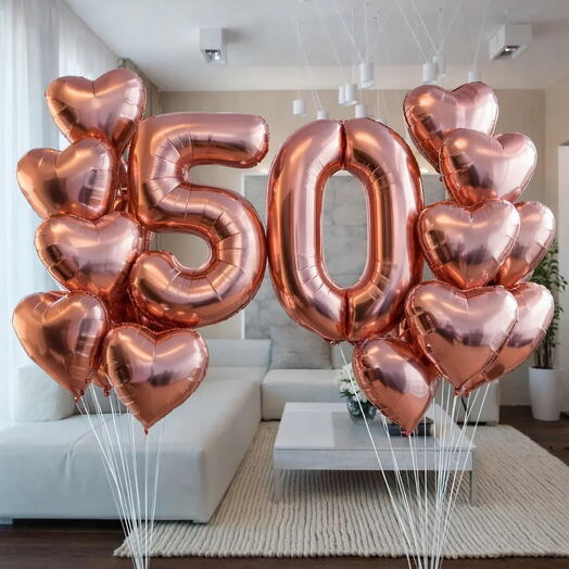 Шары с Днем Рождения (с Юбилеем) 50 лет🎉