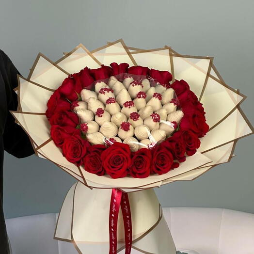 White Chocolate Strawberry   Red Rose Symphony
