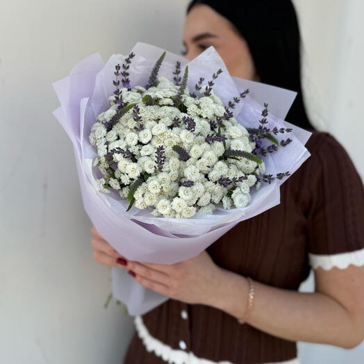 Ароматный букет с сезонными цветами 💕 лаванда, тысячелистник,вероника