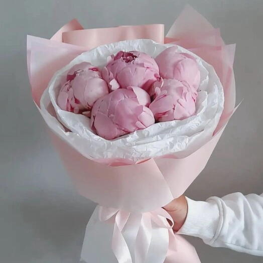Акция❣️5 розовых пионов