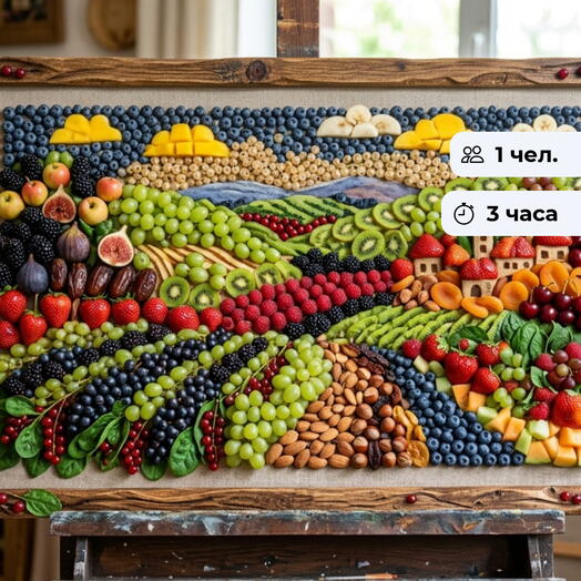 Вкус лета. Мастер-класс по созданию объёмной картины с фруктами и ягодами