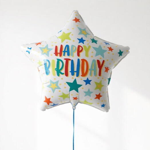 Фольгированный шар-звезда «Happy Birthday», 46 см