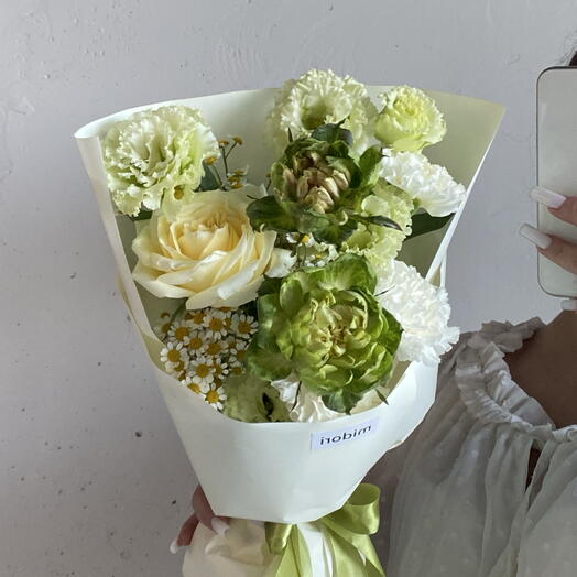 Летний Букет с розами Вегги, кэндл Лайт и ромашками 🌼🌿