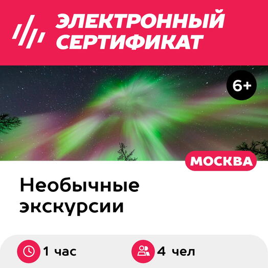 Подарочный сертификат Мультимедийная выставка Большая Страна, 2 взрослых и 2 детей, будни