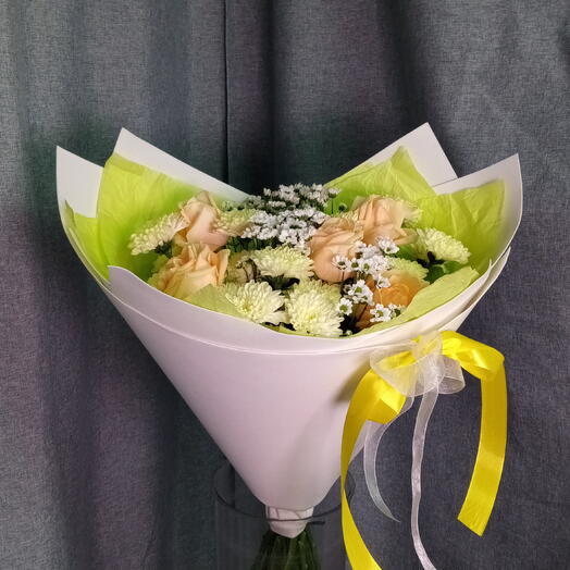 Букет пышный летний с розами 🌹
