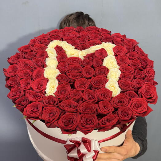 Коробка из 101 Роз с Буквой