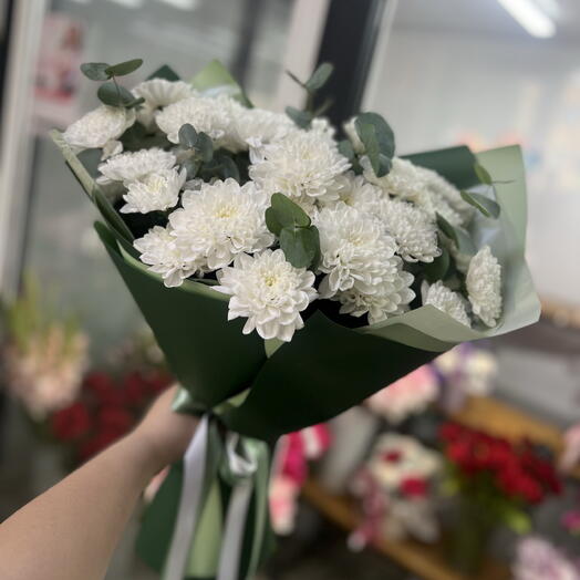 Хризантемы с эвкалиптом (5)💚