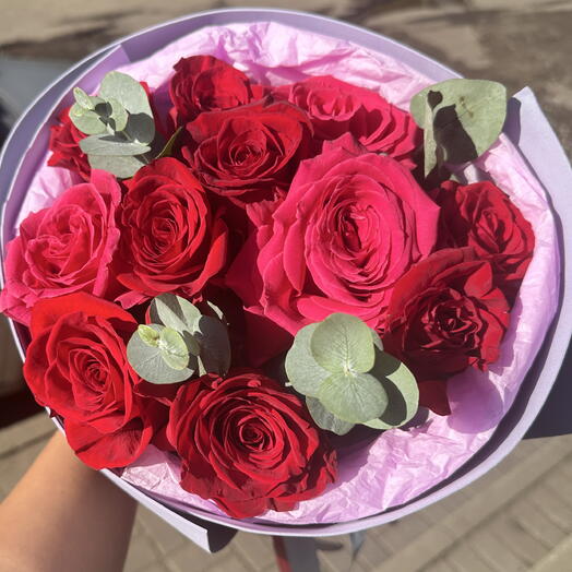 Букет с розами и эвкалиптом😻