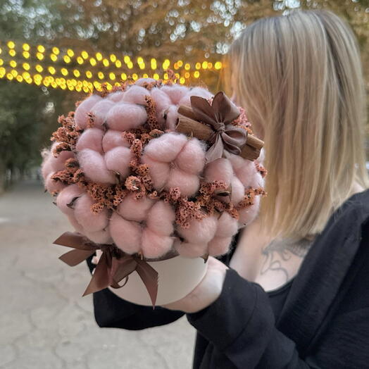 Сухоцветы и стабилизированные растения с корицей в коробке🌸Размер S