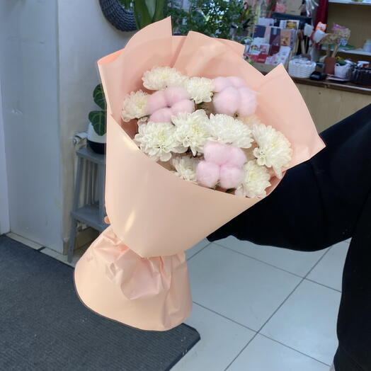 Букет с хлопком