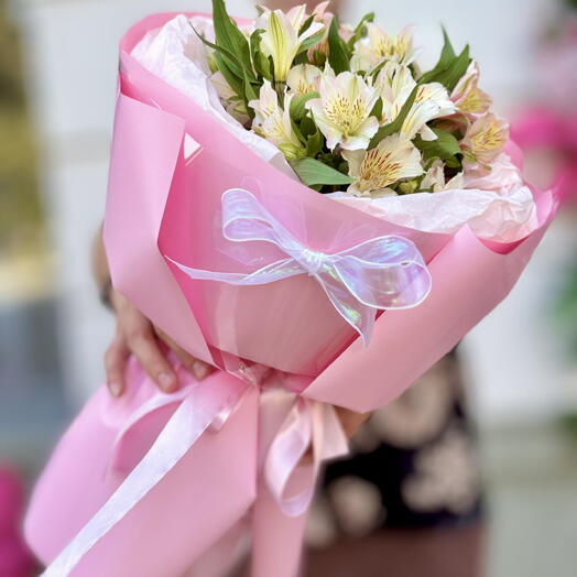 Монобукет «Розовый шёпот» — альстромерии 🌸