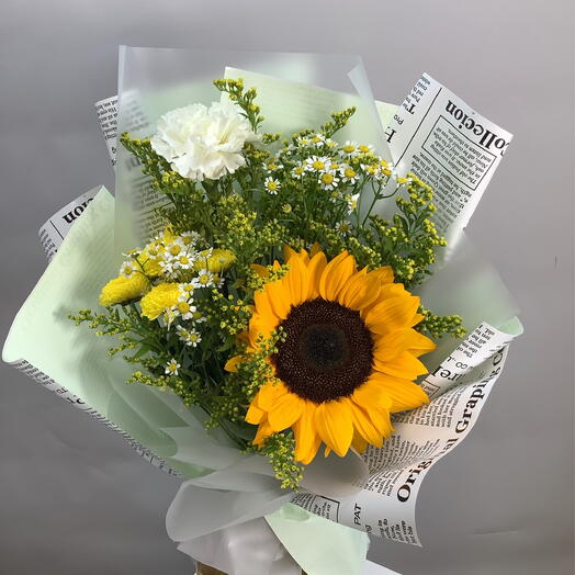 Букет с подсолнухом🌼