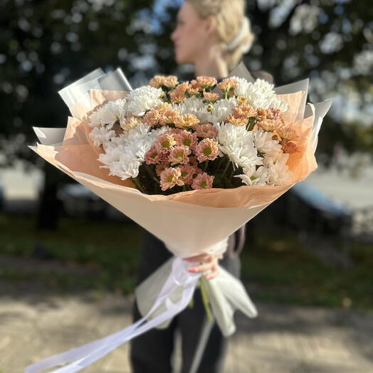 Букет сантини и ромашки 🧡