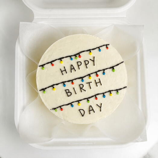 Бенто торт Happy birthday гирлянда