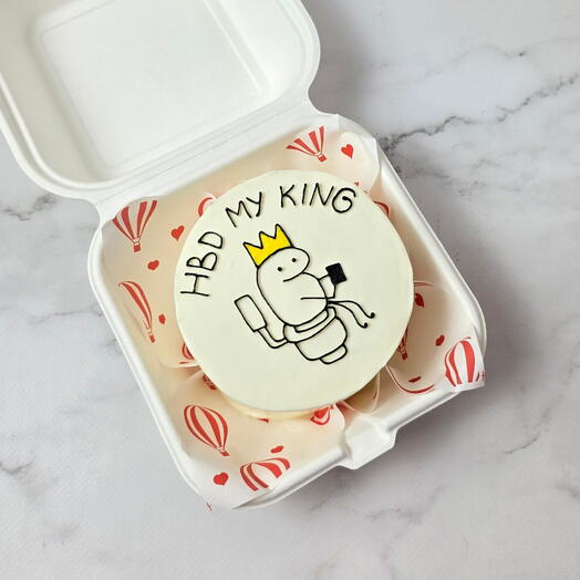 Бенто торт "HBD MY KING" на день рождения мужу, любимому, парню