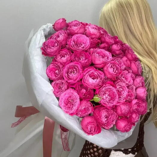 Монобукет из 15 пионовидной розы