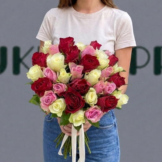 Букет из 35 роз микс Африка