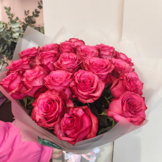 Букет из 21 розовой розы
