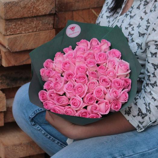 Bouquet of 51 pink roses