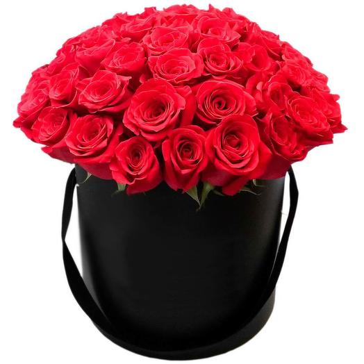 LUXURY! 51 rosa roja en una Caja de sombrero