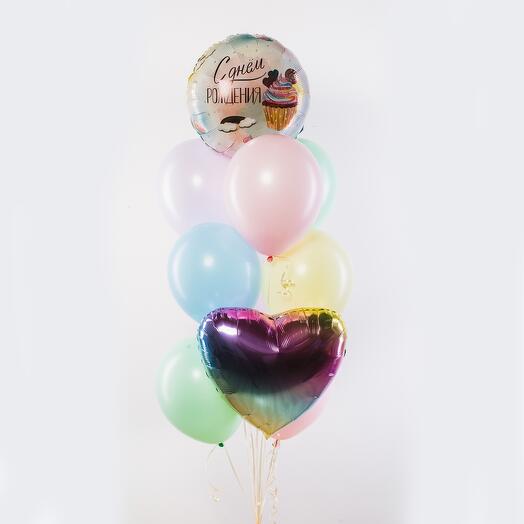 An airy bouquet of balloons "Gentle"