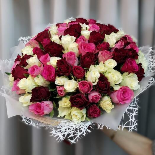 Bouquet of 101 roses (mix)
