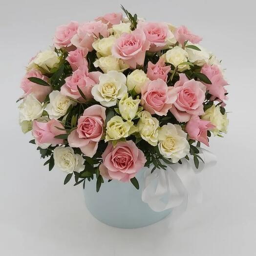 Bush roses in a box