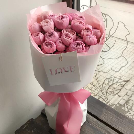 Delicado mono de rosa arbusto de peonía rosa Silva