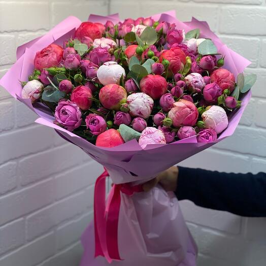 Bush Rose with peonies