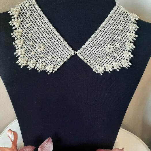 Collar made of Czech beads openwork