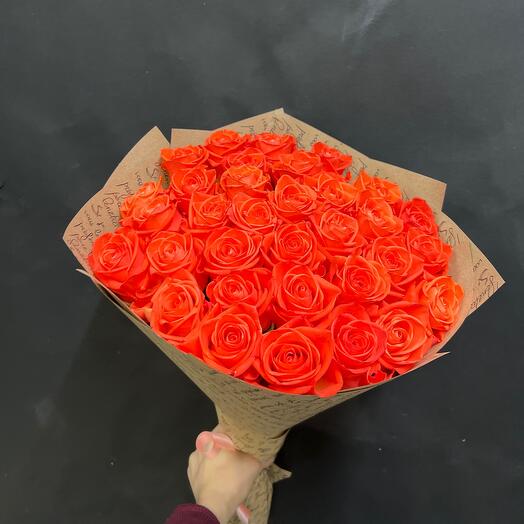 Bouquet of 29 orange roses