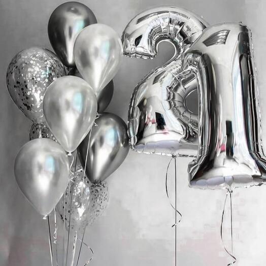 Букет воздушных шаров и цифры