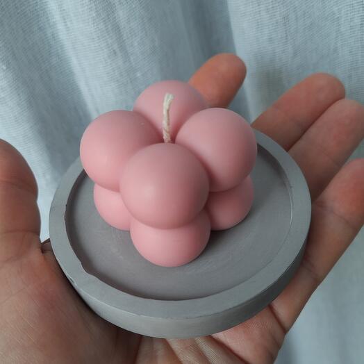 Свеча из соевого воска bubble mini, цвет розовый