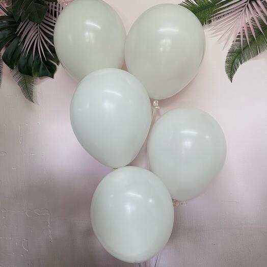 White balloons with helium "5 pieces"