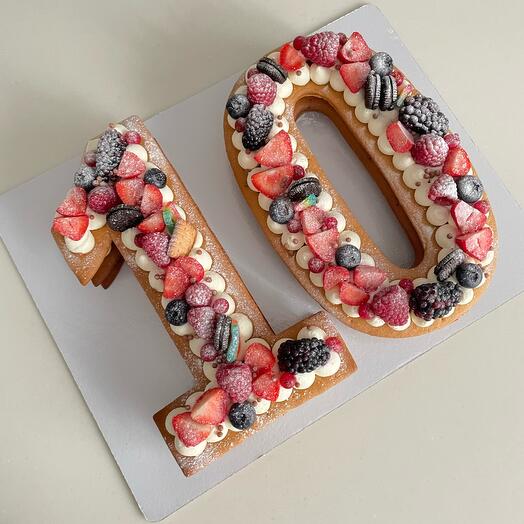 Торт на 10 лет (медовые коржи, цифра любая по запросу)
