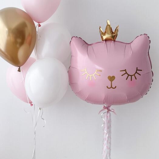 Globos de helio "princesa gatita y 5 globos"