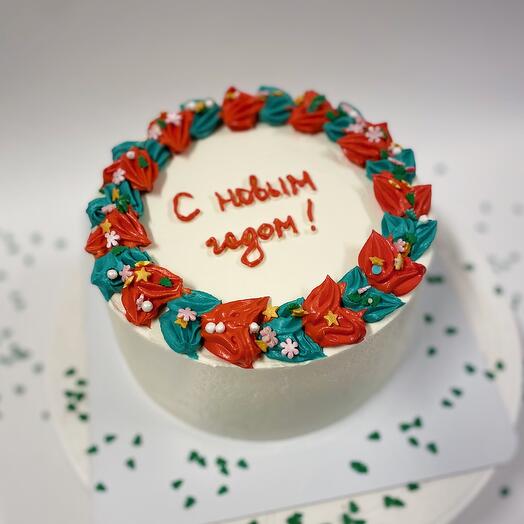Торт с новогодним венком на 1.5кг