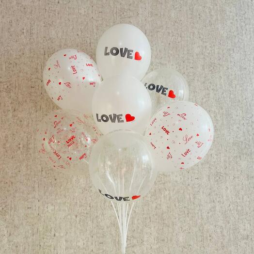 Воздушные шарики love 7 шт
