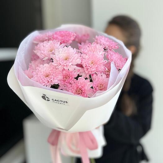 Букет-комплимент из кустовых хризантем 5шт