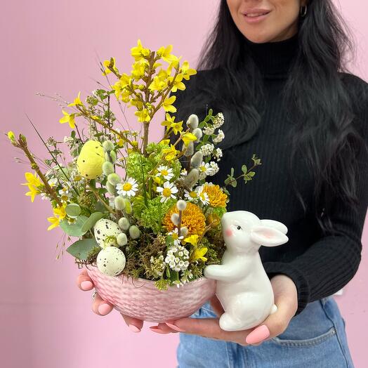 Пасхальная тарелка с цветами